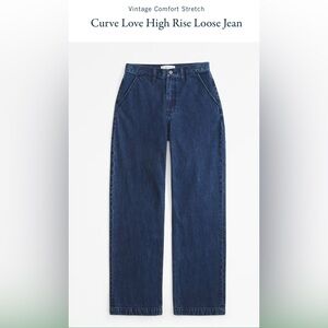 Abercrombie & Fitch Curve Love High Rise Loose Jean in Dark